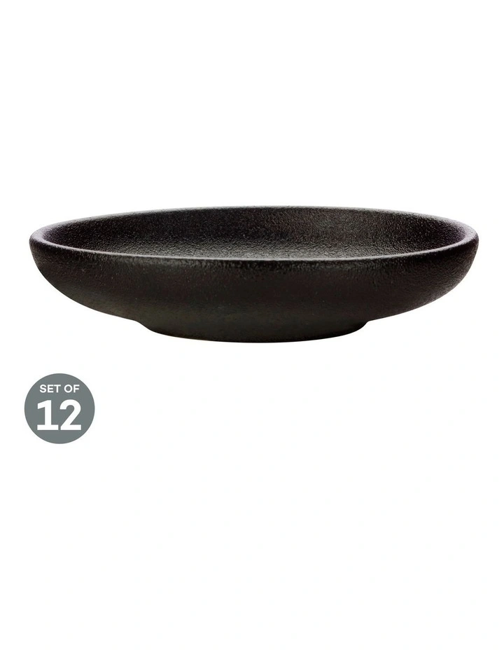 Caviar Round Sauce Dish 10cm Black Set of 12