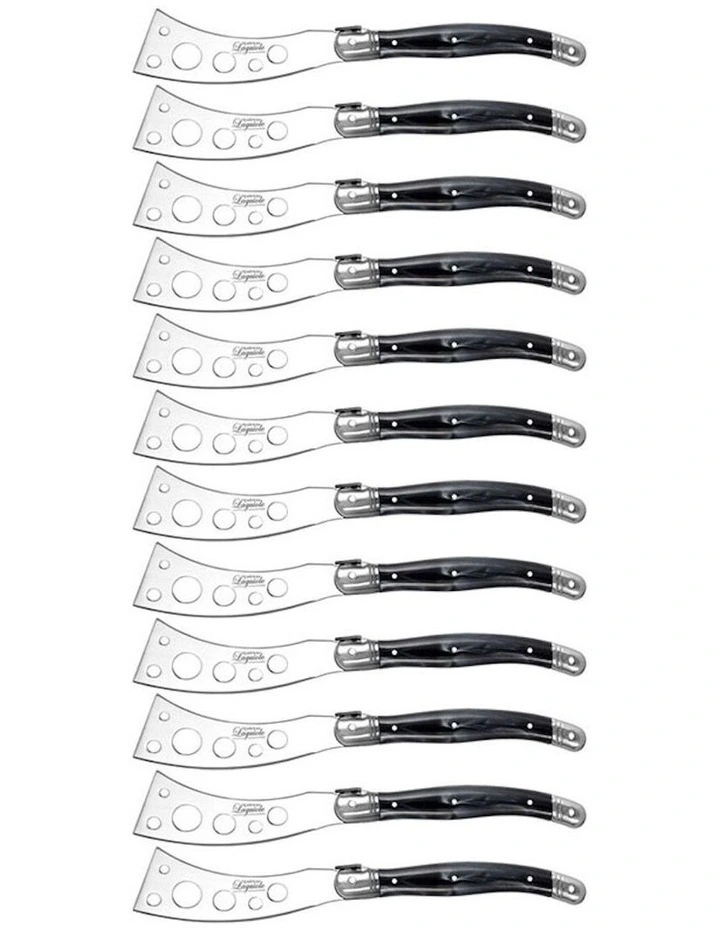 Stainless Steel Soft Cheese Knife 12 Pack 21.5cm in Marble Black