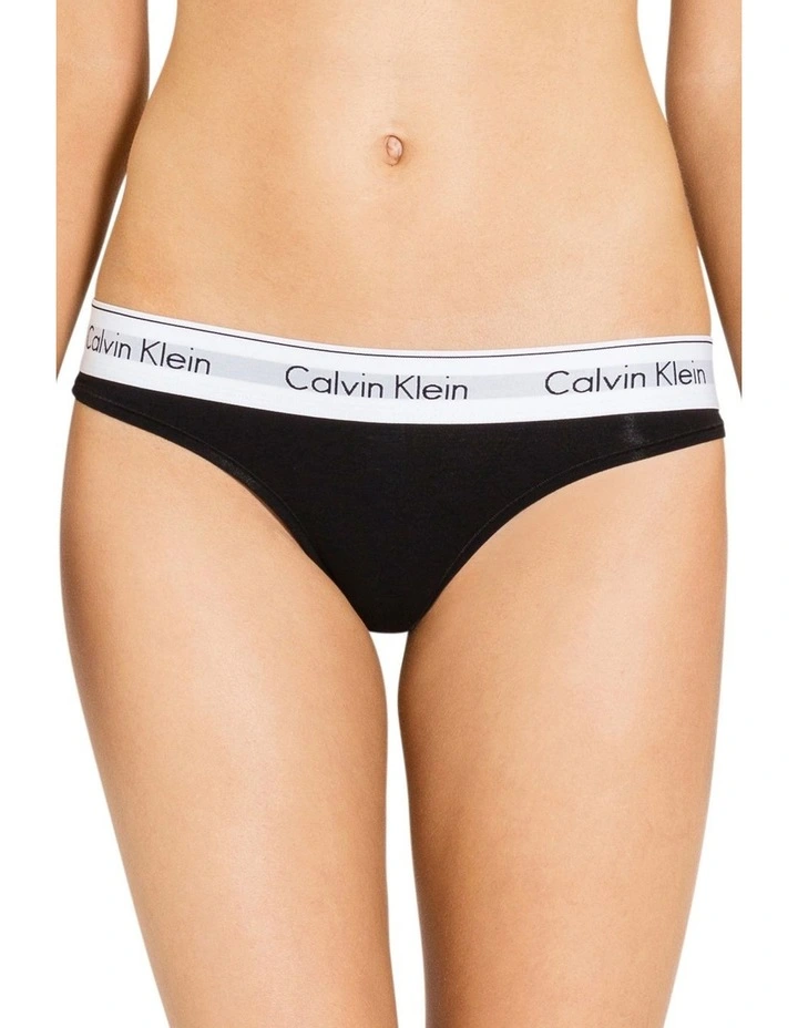 Modern Cotton Thong in Black