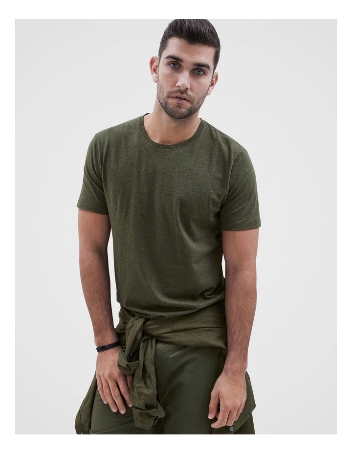 Classic Crew Neck T Shirt in Khaki