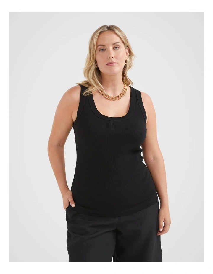 The Cotton Rib Tank In Black