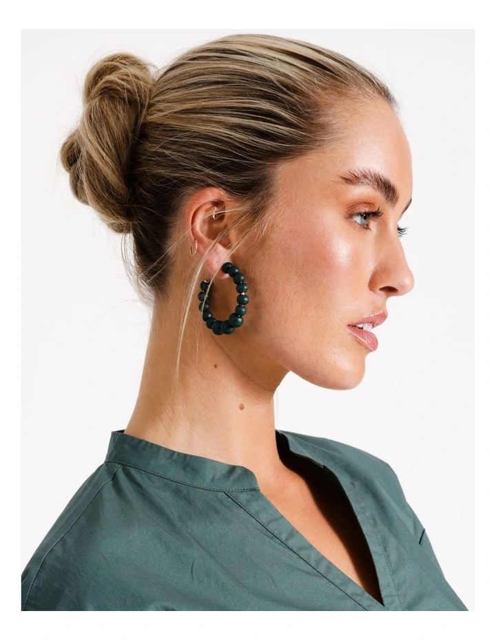 Ball Earring in Khaki