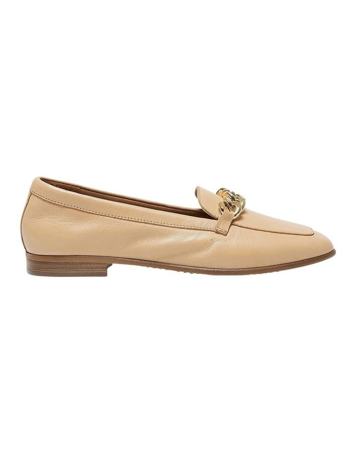 Lyla Flat Leather Loafers in Tan