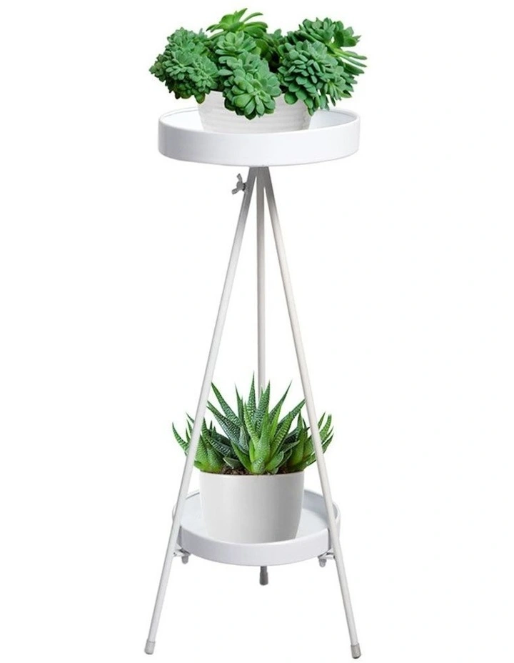 2 Tiers Outdoor Indoor Plant Stand in White