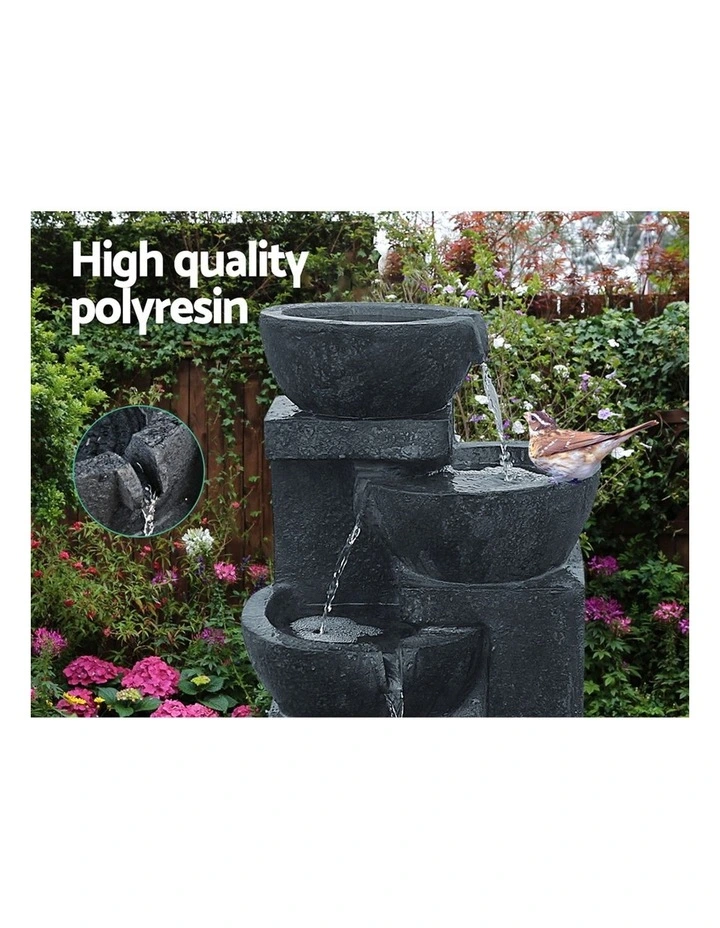 Gardeon Solar Powered Water Fountain Features Outdoor Pond Bird Bath w/ Battery