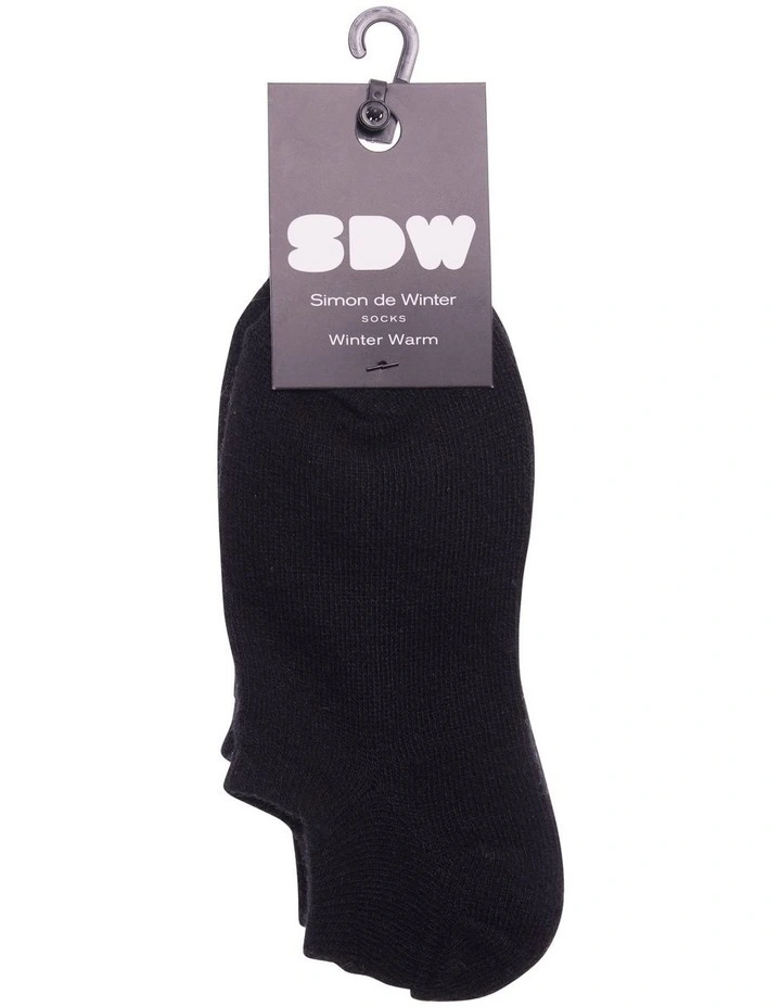 Winter Warm Plain Low Cut Socks 1 Pair in Black