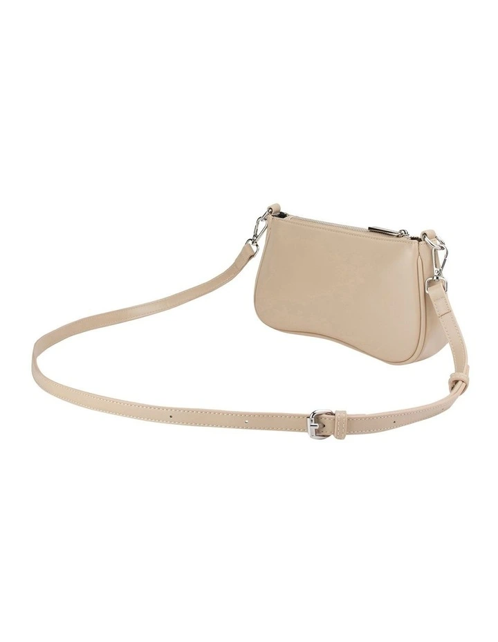 Carly Ruched Strap Shoulder Bag in Taupe