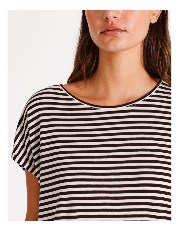 Ava Stripe T-Shirt in Coffee Bean