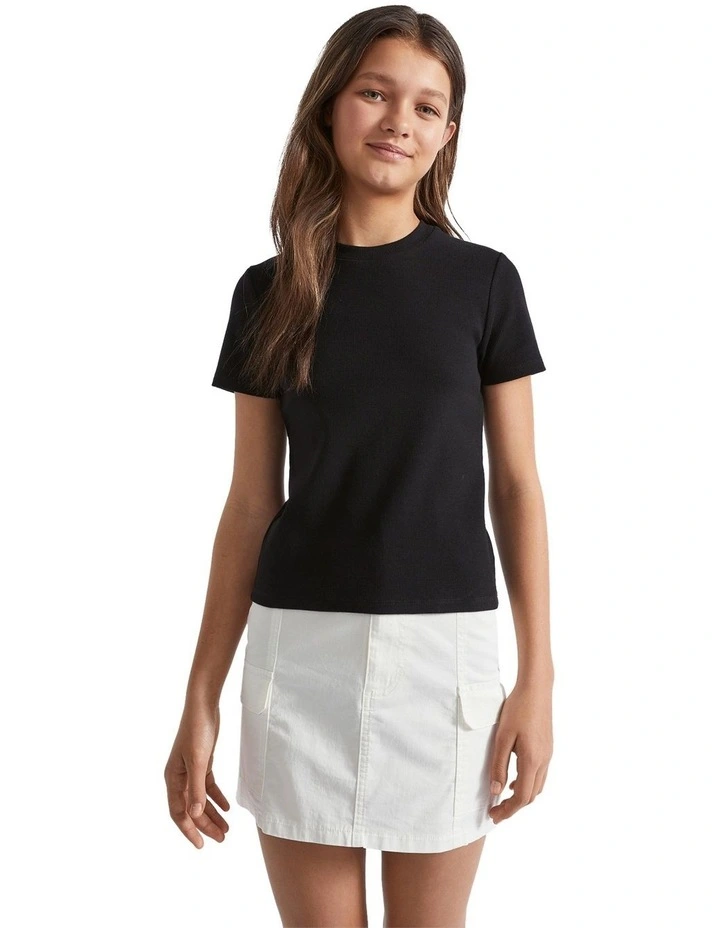 Core Rib Tee in Black