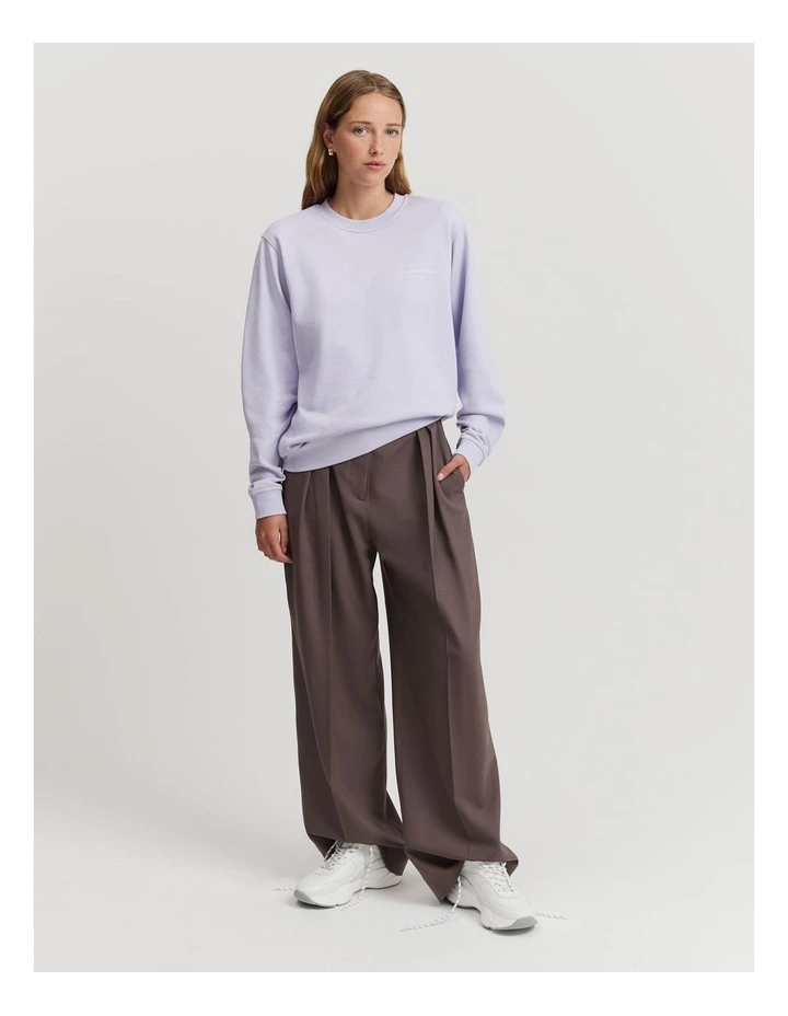 Australian Cotton Relaxed Fit Sweat Top in Lilac
