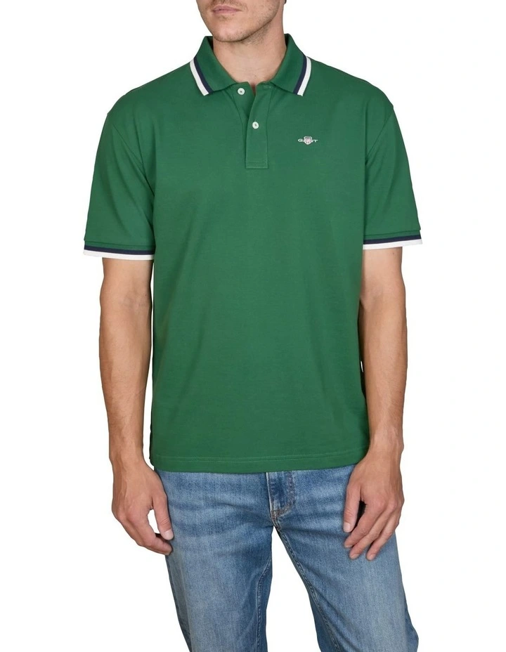 Pique Polo Shirt in Forest Green