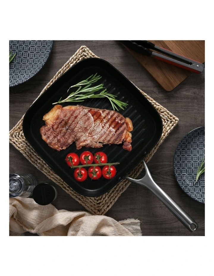 Meteore Non-Stick Square Grill Pan 28cm in Multi