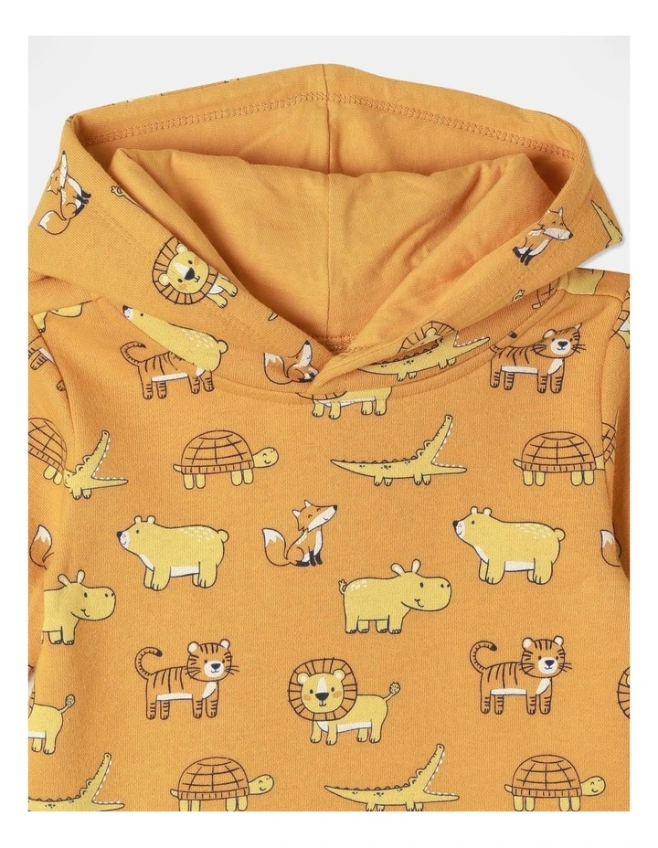 Essential Animals Hoodie in Mustard