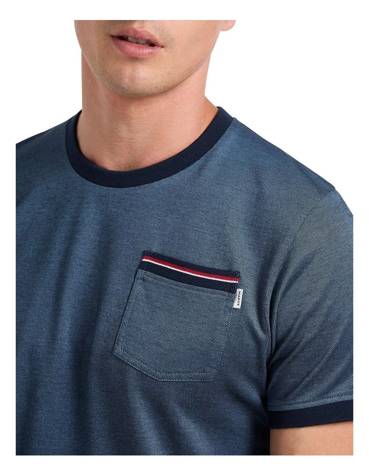 Declan Mercerised Tee in Topaz Blue