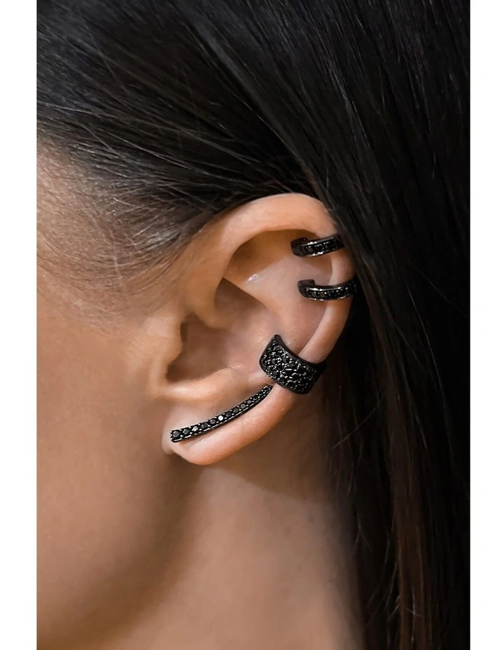 Naked Ear Climber in Black