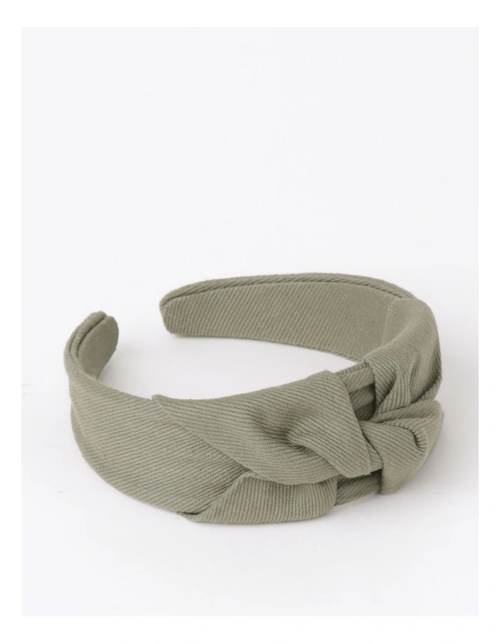 Knot Detail Headband in Olive