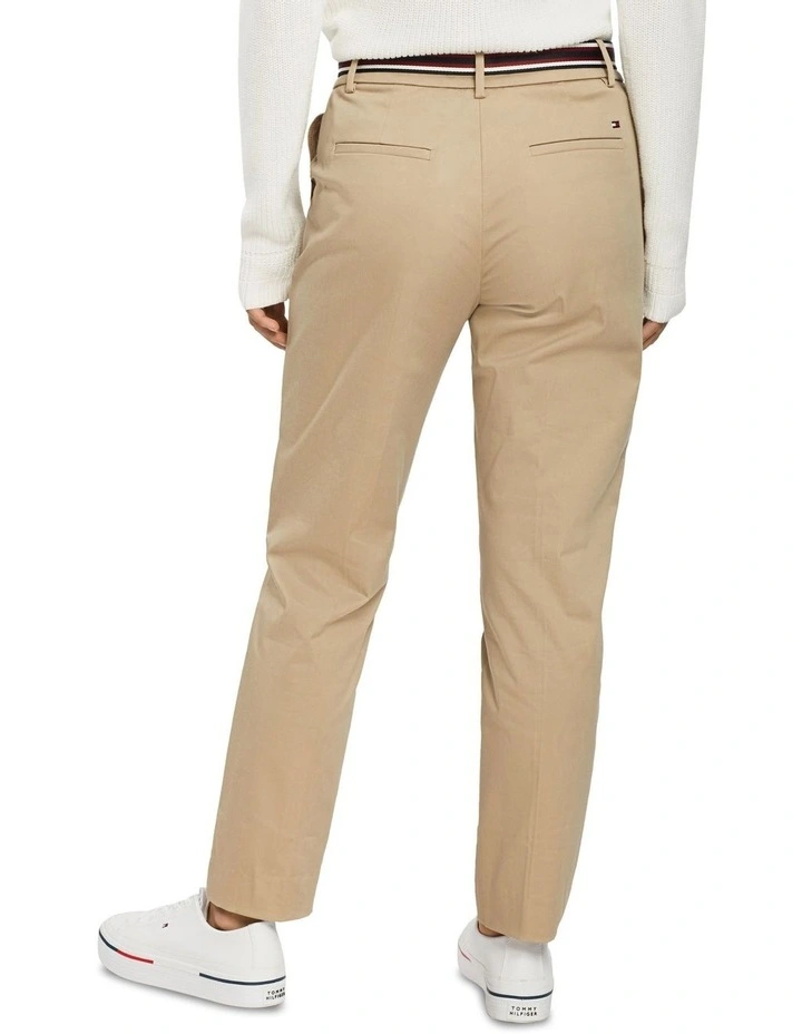 London Slim Ankle Pant in Beige