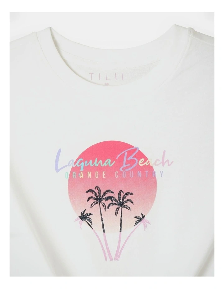 Essentials Tie Front Tee in White