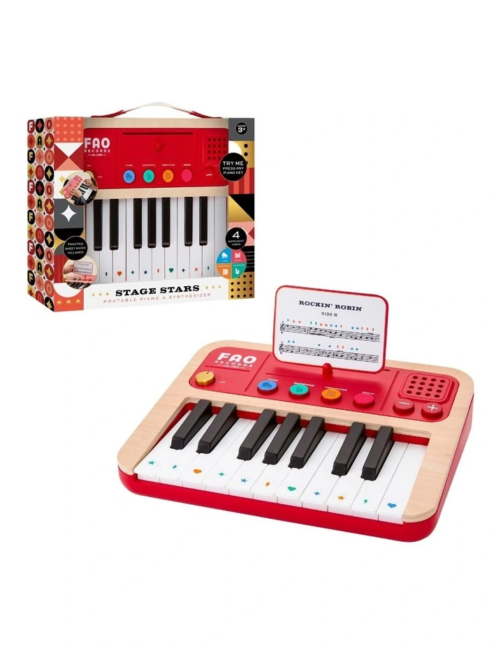 Toy Wood Synthesizer Keyboard
