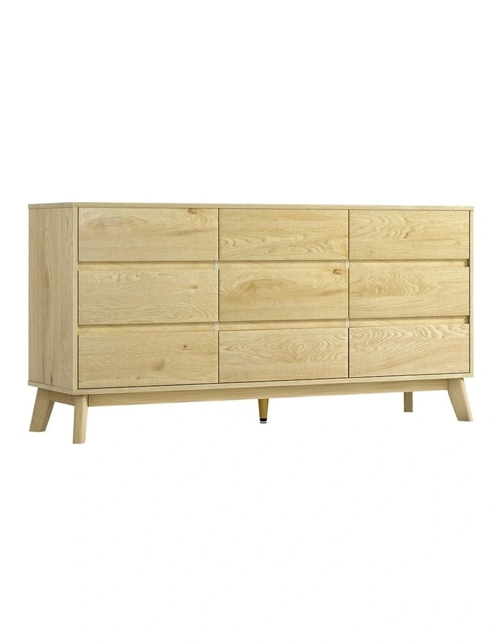 Xavi 9 Drawers Lowboy in Oak