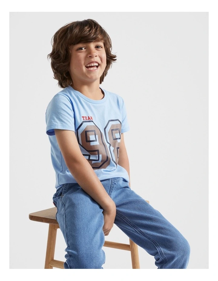 Numbers Tee in Blue