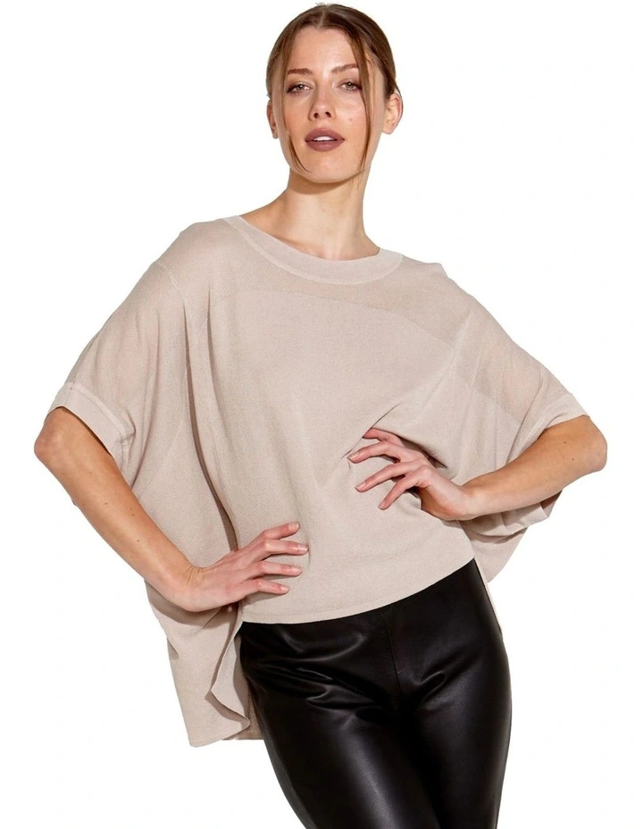 Irises Knit Top in Oat Marle