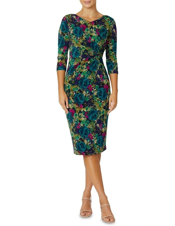 Verona Nightshade Jersey Dress in Green
