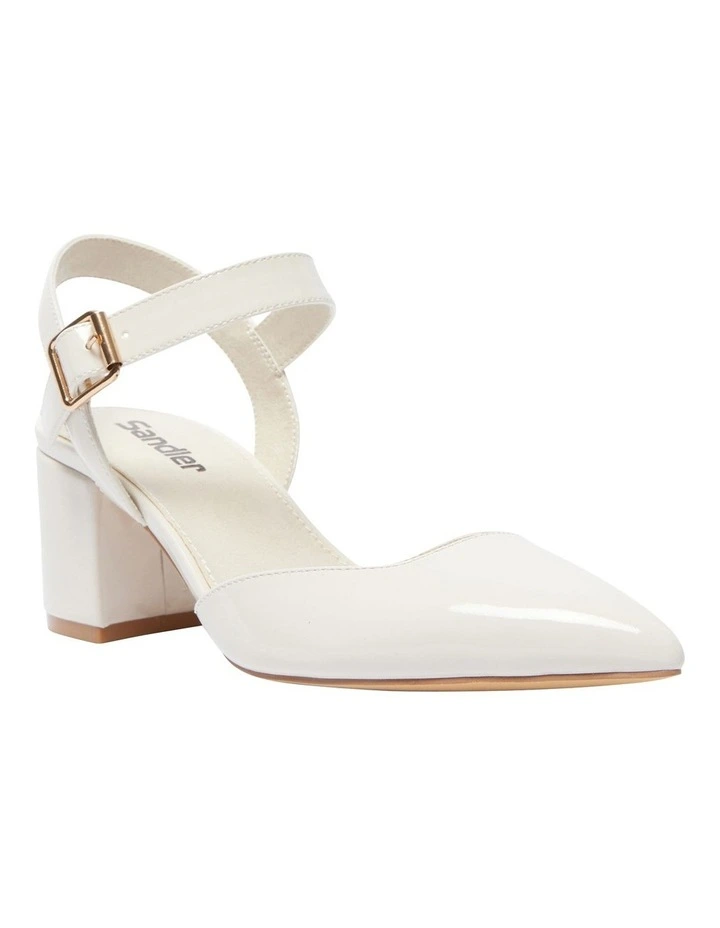Ingrid Heeled Shoes in Bone Patent Leather