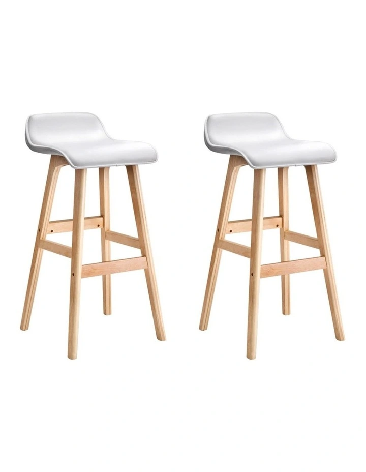 Bentwood x2 Kitchen Bar Stools in White