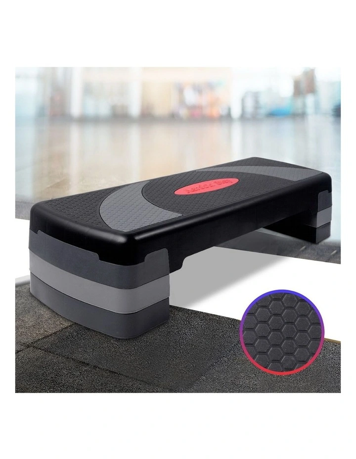 Exercise Home Gym Fitness Block Riser Bench Aerobic Step in Black