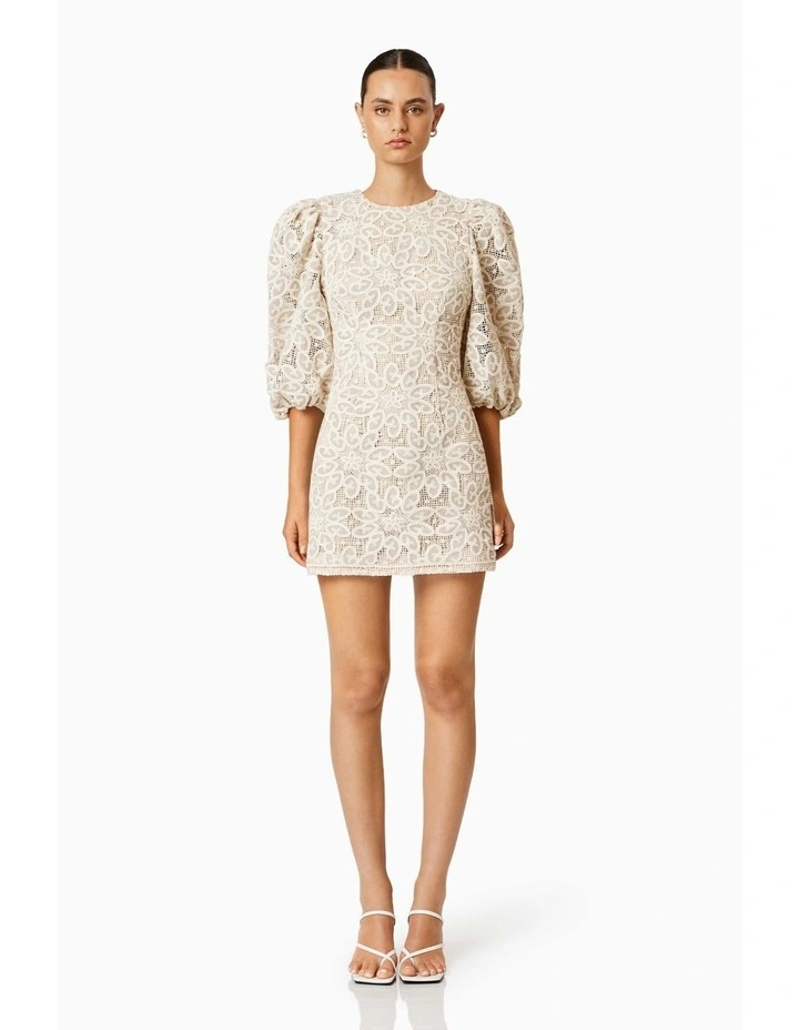 Cliffside Dress in Ivory/Taupe