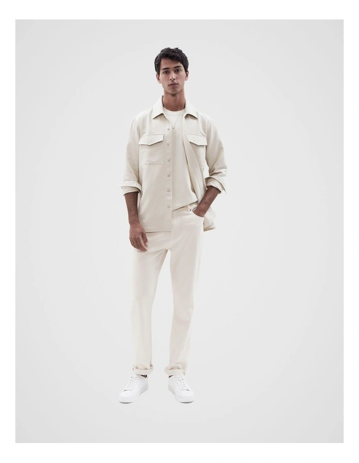 Cotton Linen Overshirt in Sand