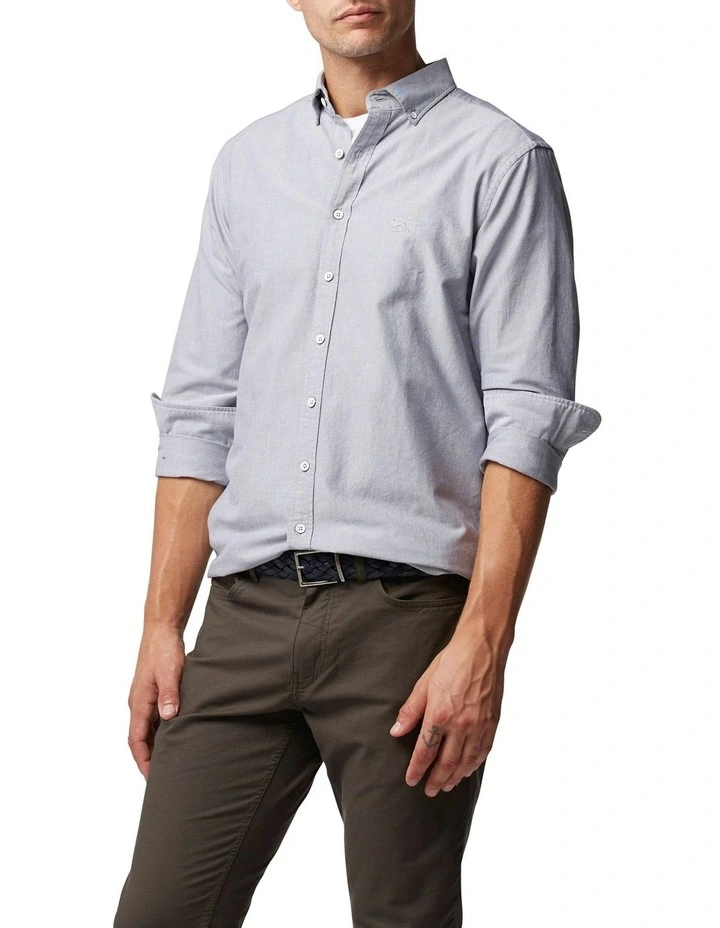 Gunn Oxford Sports Fit Shirt in Tarmac
