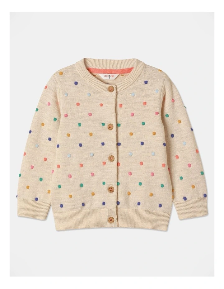 Dotty Cardigan in Oatmeal
