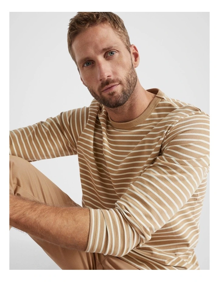 Breton Tee in Caramel Stripe