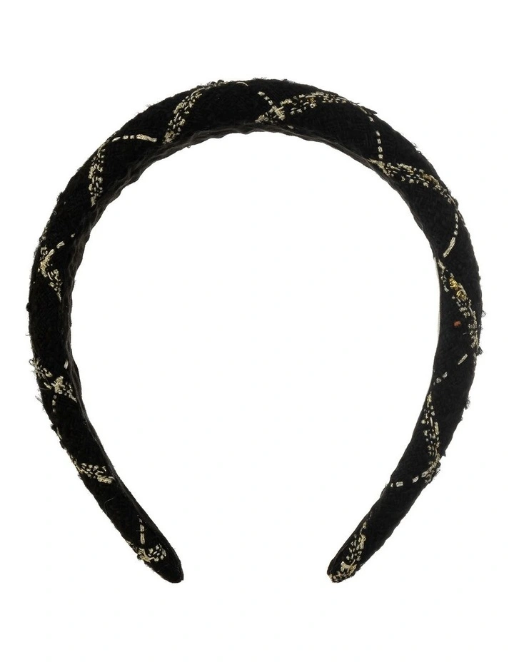 Tweed Headband in Cream