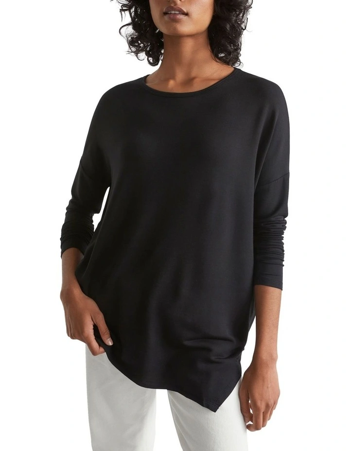 Core Asymmetrical Top in Black