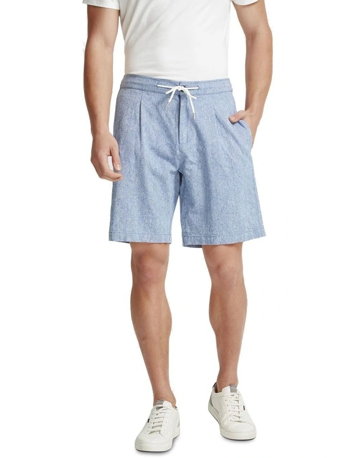 Barney Linen Blend Shorts in Blue
