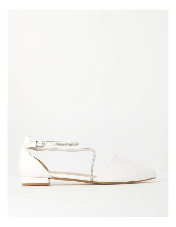 Natalie Flat Shoes in White Smooth