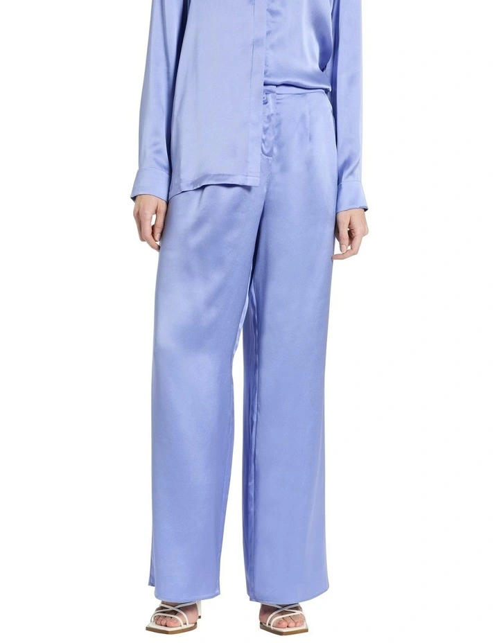 Archie Silk Palazzo Pant in Hydrangea