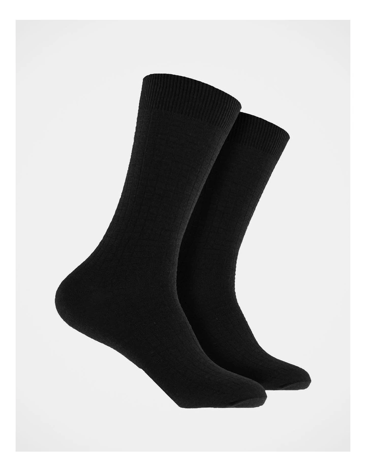 Men's Organic Bamboo Textured Socks 3 Pack in black