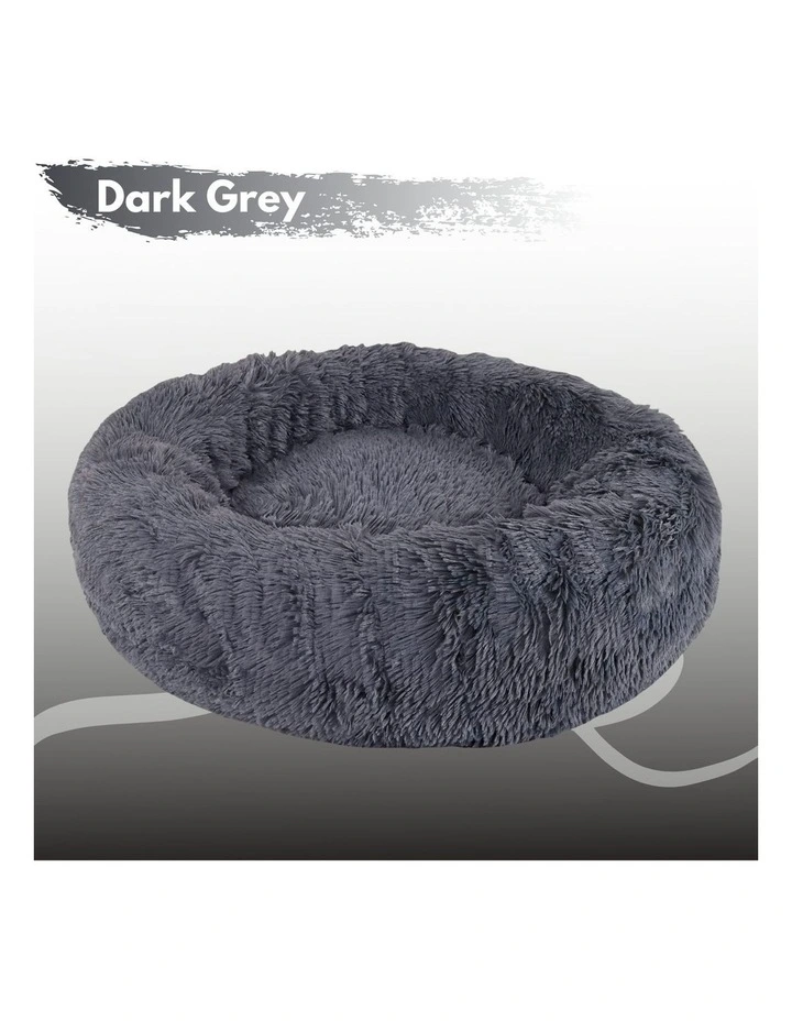 XL 100cm Round Pet Bed in Dark Grey