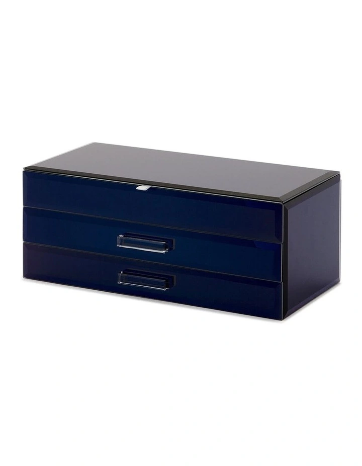 Gabriella Mirrored Jewelry Box Large in Navy
