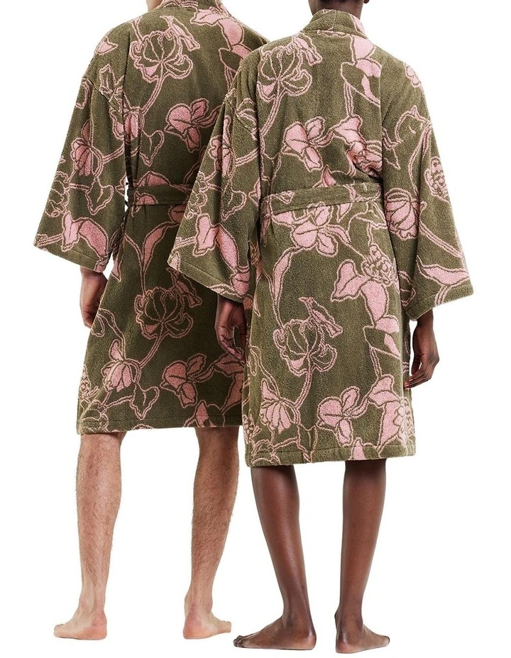Bower Towelling Robe in Moss