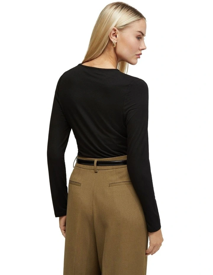Mimi Jersey Top in Black