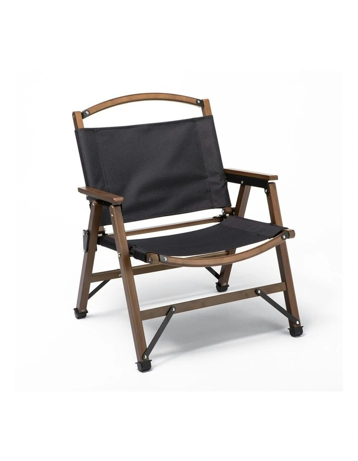 Camping Chair Wooden in Black