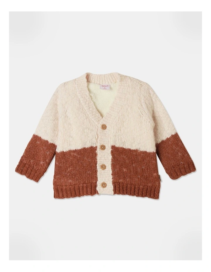 Textured Knit Grandpa Cardigan in Cream