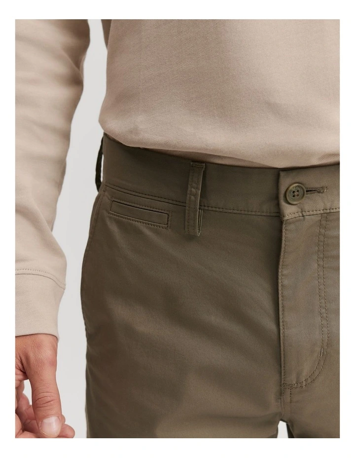 Verified Australian Cotton Stretch Chino Shorts in Slate Green