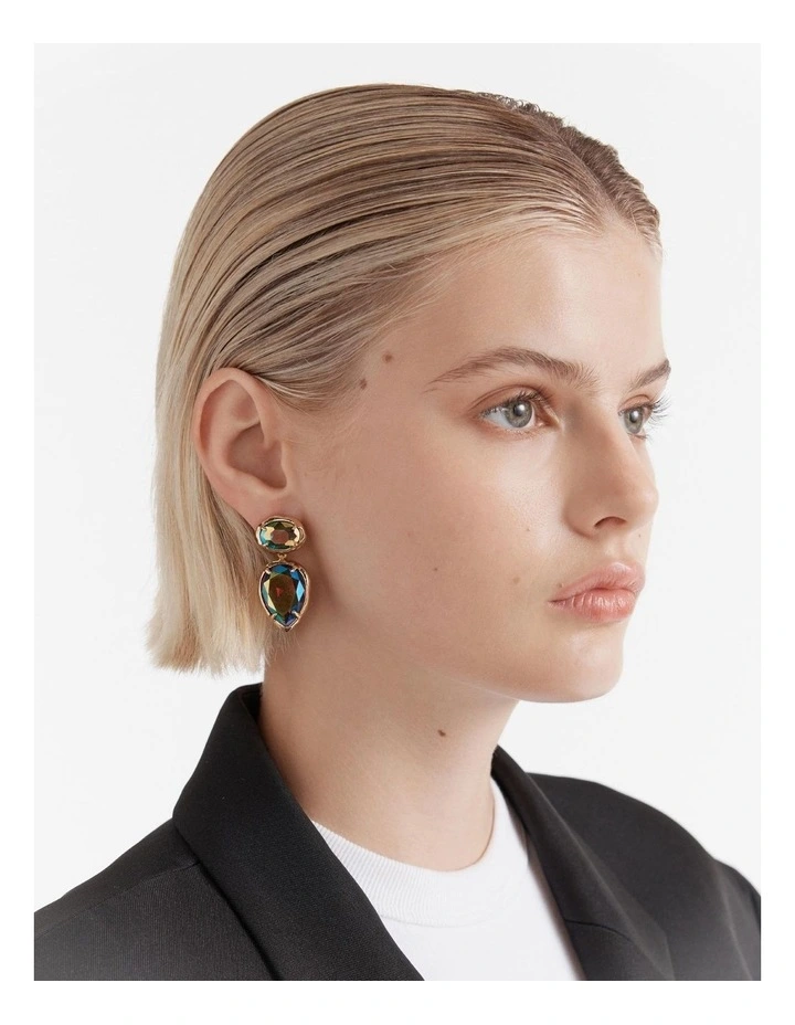 Reflective Drop Earrings in Electric Pink