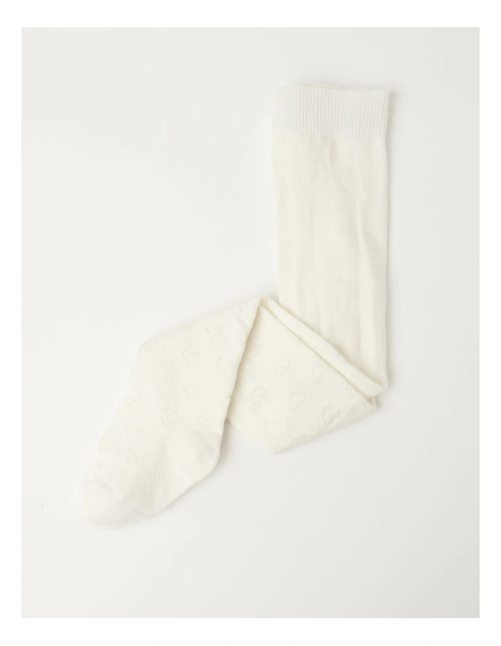 Heart Tights in White